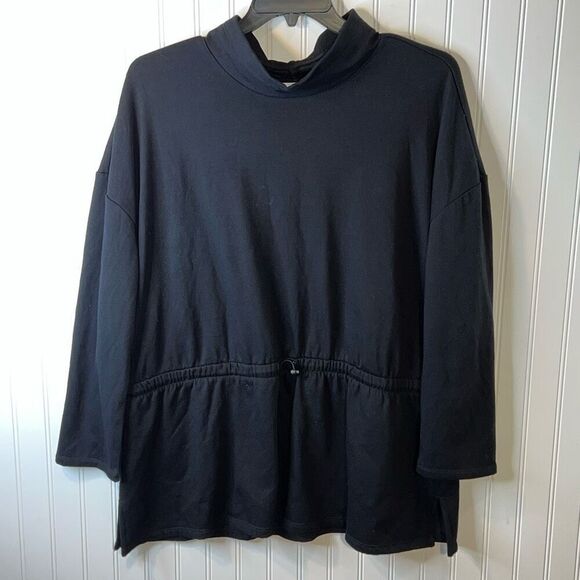 Liz Claiborne Mock Neck Sweatshirt Women’s Size 2X Black Toggle Long Sleeve NEW - Picture 1 of 9